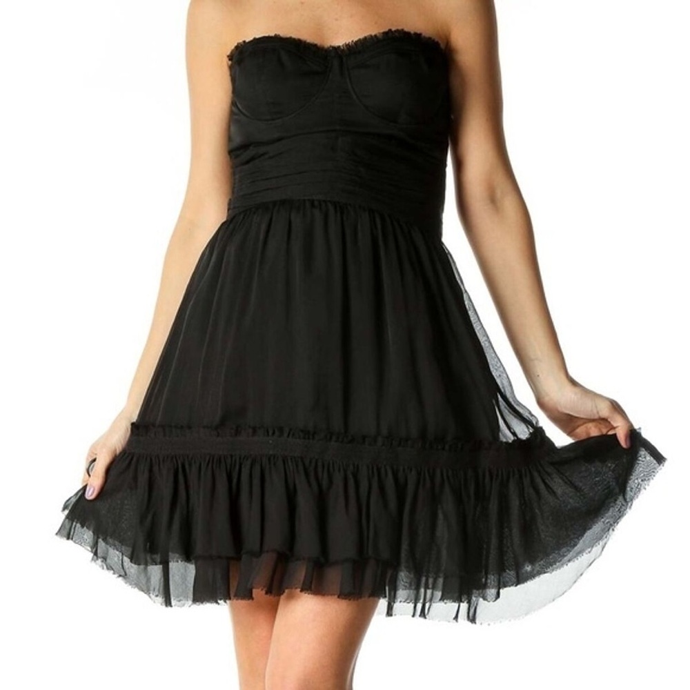 Elizabeth and James black strapless dress